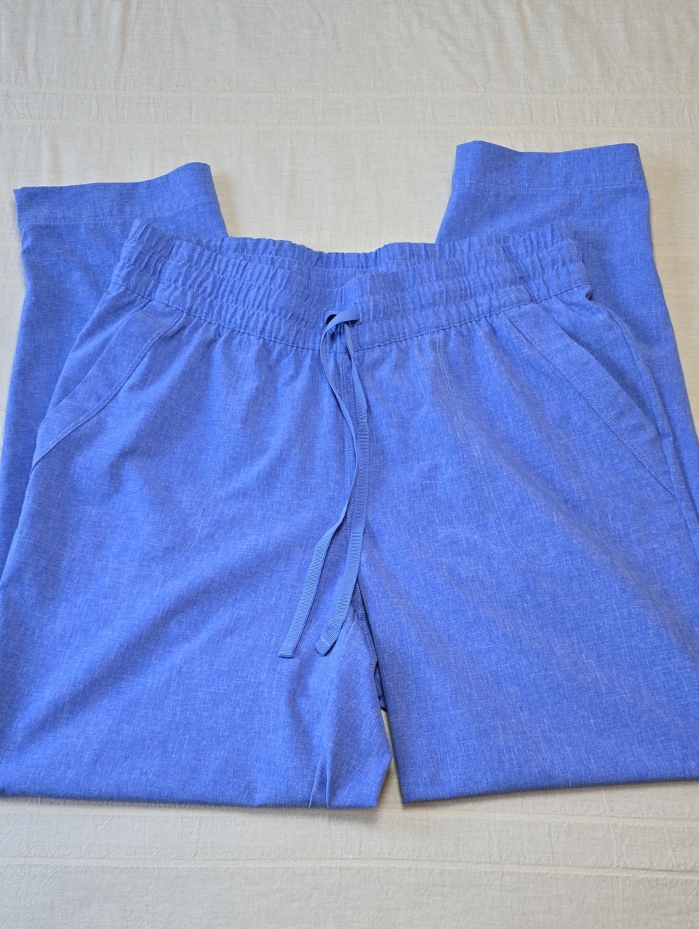 T by Talbots Heathered Blue Drawstring Tech Athletic Golf Pants Women's Size XS